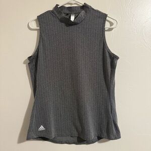Women’s Adidas Mock Neck Golf Tank Top Black & White medium